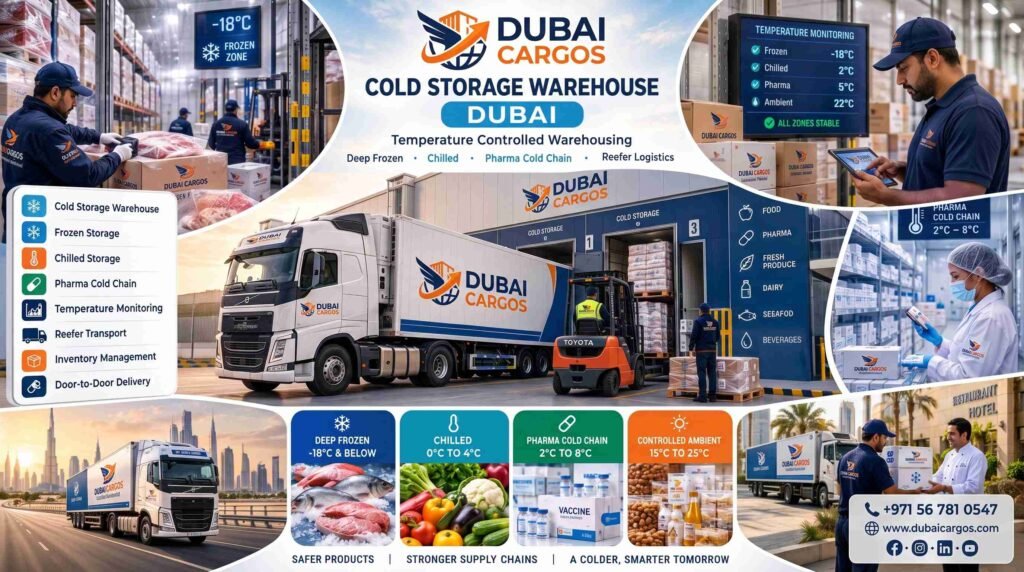 Cold Storage Warehouse Dubai by Dubai Cargos for frozen, chilled and pharmaceutical storage